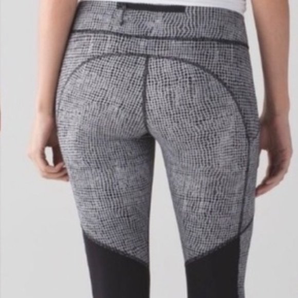 Lululemon Speed Tight V Fall Net Crop Leggings 2 Athletic Running Gym Workout - Picture 2 of 13